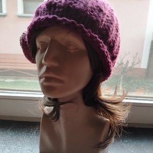 Bíbor vastag öko gyapjú női sapka kötött laza slouchy virággal - ruha & divat - sál, sapka, kendő - sapka - Meska.hu Bíbor vastag öko gyapjú női sapka kötött laza slouchy virággal - ruha & divat - sál, sapka, kendő - sapka - Meska.hu