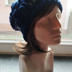 Vadszilva laza női barett sapka horgolt boho slouchy puha gyapjúból - ruha & divat - sál, sapka, kendő - sapka - Meska.hu