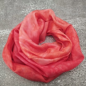 Korall hernyóselyem sál női stóla - Meska.hu