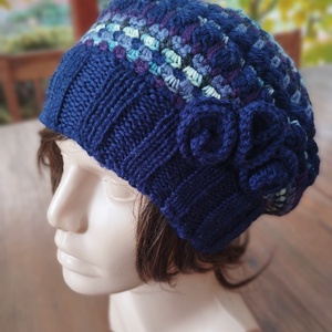 Vadszilva laza női barett sapka horgolt boho slouchy puha gyapjúból - Meska.hu