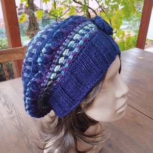 Vadszilva laza női barett sapka horgolt boho slouchy puha gyapjúból - ruha & divat - sál, sapka, kendő - sapka - Meska.hu