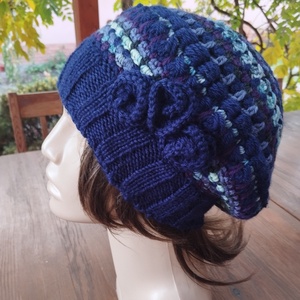 Vadszilva laza női barett sapka horgolt boho slouchy puha gyapjúból - ruha & divat - sál, sapka, kendő - sapka - Meska.hu
