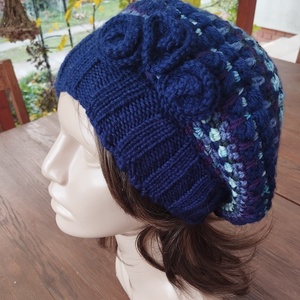 Vadszilva laza női barett sapka horgolt boho slouchy puha gyapjúból - ruha & divat - sál, sapka, kendő - sapka - Meska.hu