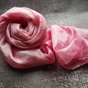 Pasztell rózsaszín hernyóselyem óriás sál stóla - Meska.hu