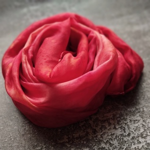 Korall hernyóselyem sál női stóla - ruha & divat - sál, sapka, kendő - sál - Meska.hu