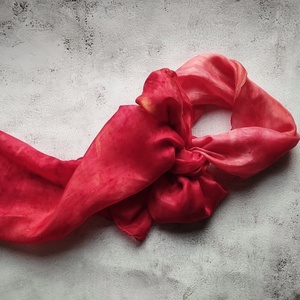 Korall hernyóselyem sál női stóla - Meska.hu