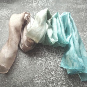 Halvány pasztell hernyóselyem sál - Meska.hu