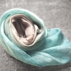 Halvány pasztell hernyóselyem sál - ruha & divat - sál, sapka, kendő - sál - Meska.hu