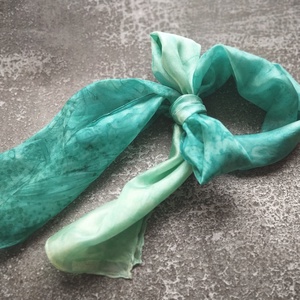 Türkiz zöld hernyóselyem sál - ruha & divat - sál, sapka, kendő - sál - Meska.hu