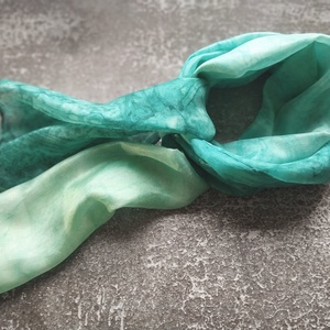 Türkiz zöld hernyóselyem sál - ruha & divat - sál, sapka, kendő - sál - Meska.hu