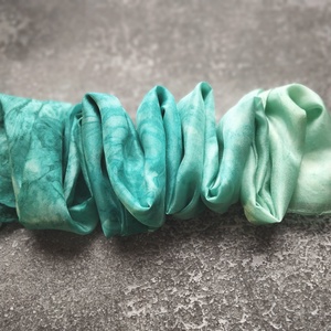 Türkiz zöld hernyóselyem sál - ruha & divat - sál, sapka, kendő - sál - Meska.hu