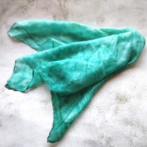 Türkiz színátmenetes ombre hernyóselyem női kendő - ruha & divat - sál, sapka, kendő - sál - Meska.hu