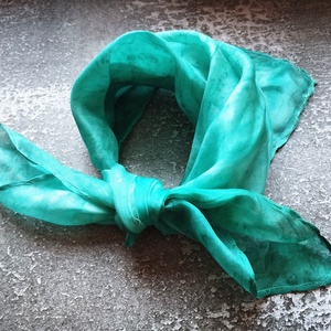 Türkiz színátmenetes ombre hernyóselyem női kendő - ruha & divat - sál, sapka, kendő - sál - Meska.hu