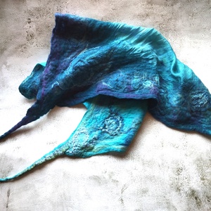 Selyem gyapjú nuno nemez kendő sál - ruha & divat - sál, sapka, kendő - kendő - Meska.hu