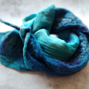 Selyem gyapjú nuno nemez kendő sál - ruha & divat - sál, sapka, kendő - kendő - Meska.hu