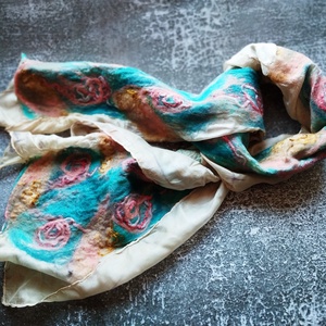 Hernyóselyem gyapjú nuno nemez sál Pille - ruha & divat - sál, sapka, kendő - sál - Meska.hu