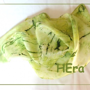 Pisztácia hernyóselyem kendő -  - Meska.hu