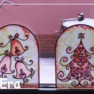 Ó szép fenyő selyem-ablakkép -  - Meska.hu