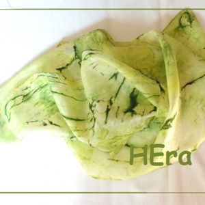 Pisztácia hernyóselyem kendő -  - Meska.hu