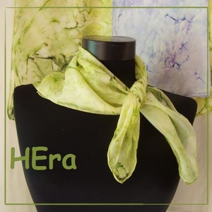 Pisztácia hernyóselyem kendő -  - Meska.hu