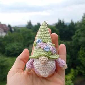 Horgolt tavaszi gnóm törpe kulcstartó , Táska & Tok, Kulcstartó & Táskadísz, Kulcstartó, Horgolás, MESKA