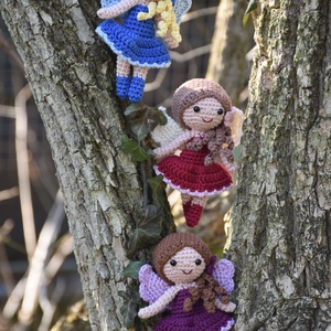 Horgolt lila tündér baba  - játék & sport - baba & babaház - baba - Meska.hu