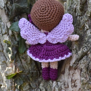 Horgolt lila tündér baba  - játék & sport - baba & babaház - baba - Meska.hu