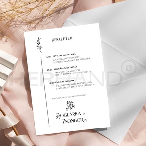 Dombornyomott esküvői meghívó, egyedi monogrammal és mintázott pauszszalaggal díszítve - esküvő - meghívó & kártya - meghívó - Meska.hu