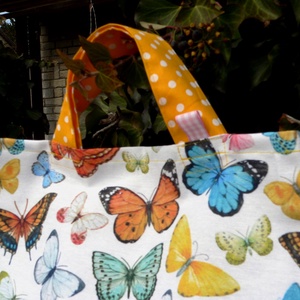BUTTERFLIES. Mini-shopper tízórainak. - táska & tok - bevásárlás & shopper táska - shopper, textiltáska, szatyor - Meska.hu