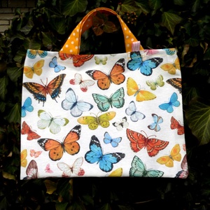 BUTTERFLIES. Mini-shopper tízórainak. - táska & tok - bevásárlás & shopper táska - shopper, textiltáska, szatyor - Meska.hu
