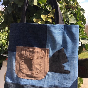 FUSION 52. ------ Lesben álló cicás shopper. - táska & tok - bevásárlás & shopper táska - shopper, textiltáska, szatyor - Meska.hu