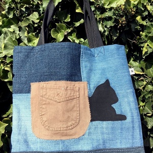 FUSION 52. ------ Lesben álló cicás shopper. - táska & tok - bevásárlás & shopper táska - shopper, textiltáska, szatyor - Meska.hu