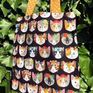 Whiskers, Tails, Cats. -----> Shopper macskaimádóknak :)  - táska & tok - bevásárlás & shopper táska - shopper, textiltáska, szatyor - Meska.hu