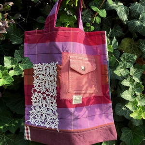  ALL VINTAGE. Formabontó csipkés shopper. , Táska & Tok, Bevásárlás & Shopper táska, Shopper, textiltáska, szatyor, Varrás, Újrahasznosított alapanyagból készült termékek, Meska