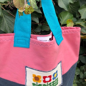 FUSION 73. Retro virágos shopper. - táska & tok - bevásárlás & shopper táska - shopper, textiltáska, szatyor - Meska.hu