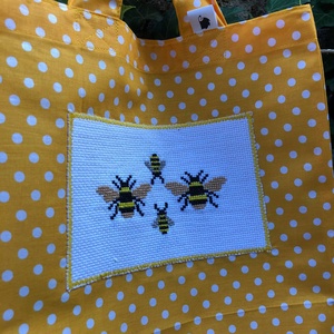 HAPPY BEE. Méhecskés shopper. - táska & tok - bevásárlás & shopper táska - shopper, textiltáska, szatyor - Meska.hu