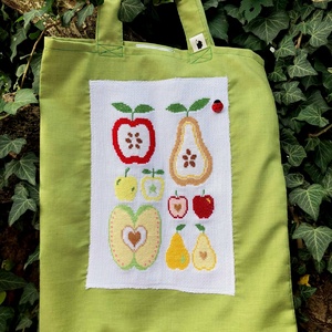 HAPPY HARVEST. Vidám gyümölcsös shopper. - táska & tok - bevásárlás & shopper táska - shopper, textiltáska, szatyor - Meska.hu