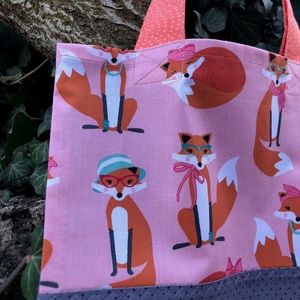 FOXES IN PINK.  Rókás shopper. - táska & tok - bevásárlás & shopper táska - shopper, textiltáska, szatyor - Meska.hu