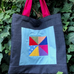 I LOVE COLOURS. Patchwork shopper., Táska & Tok, Bevásárlás & Shopper táska, Shopper, textiltáska, szatyor, Varrás, Újrahasznosított alapanyagból készült termékek, Meska