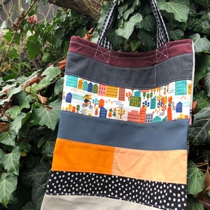  FUSION 93. VELO (no-waste) shopper., Táska & Tok, Bevásárlás & Shopper táska, Shopper, textiltáska, szatyor, Varrás, Újrahasznosított alapanyagból készült termékek, Meska