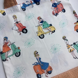 AMALFI. Mini-shopper Olaszország/Vespa szerelmeseinek. +  2 db vespa-s kulcstartódísz - táska & tok - bevásárlás & shopper táska - shopper, textiltáska, szatyor - Meska.hu
