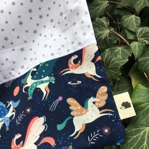 MAGIC UNICORNS. Vidám tároló-zsák unikornisokkal. - karácsony - karácsonyi ajándékozás - karácsonyi ajándékcsomagolás - Meska.hu
