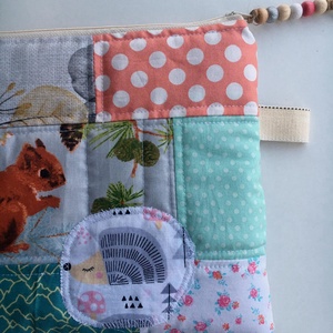  MIXED UP IN CORAL/TURQUISE. Patchwork mókusos-cicás-sünis tablet tartó/ XL pipere - táska & tok - ebook & tablet tok - Meska.hu