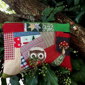 XMAS OWL. Patchwork neszi. No. 3. - táska & tok - neszesszer - Meska.hu