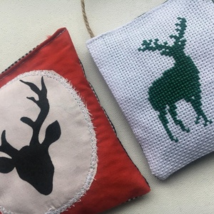 RAINDEERS. Levendulával töltött tasakok. (3 féle / 2 darabos szett) - karácsony - karácsonyi lakásdekoráció - karácsonyi lakásdíszek - Meska.hu