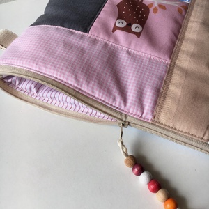 SLEEPY OWL. Patchwork baglyos sminkcucc-tartó/pipere - táska & tok - neszesszer - Meska.hu