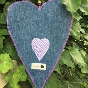 MY LAVANDER HEART. Szív alakú függődísz + 2 db levendulatasak - otthon & életmód - dekoráció - ajtó- és ablak dekoráció - ajtódísz & kopogtató - Meska.hu