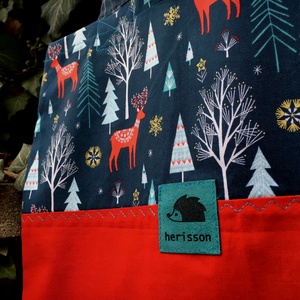 f u s i o n 1 1 6 . Téli erdős-szarvasos shopper vagy újra használható ajándékátadó tasak - táska & tok - bevásárlás & shopper táska - shopper, textiltáska, szatyor - Meska.hu