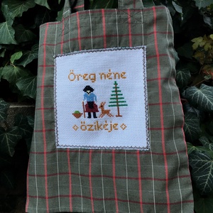 ÖREG NÉNE ŐZIKÉJE. ----> Mini-shopper ovisoknak és az apró kincseiknek , Táska & Tok, Bevásárlás & Shopper táska, Shopper, textiltáska, szatyor, Varrás, Hímzés, MESKA