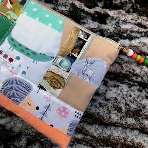  MIXED UP IN MINT/ORANGE. Patchwork méhecskés-alligátoros-sünis-cicás sminkcucc-tartó/pipere - táska & tok - neszesszer - Meska.hu